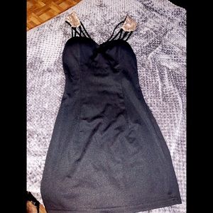 Black cocktail dress (cross-back straps )